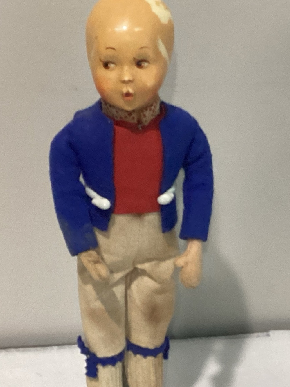 Antique Baitz doll 1920s-1930 9”s Tall Belgium boy,composition head - Picture 2 of 7